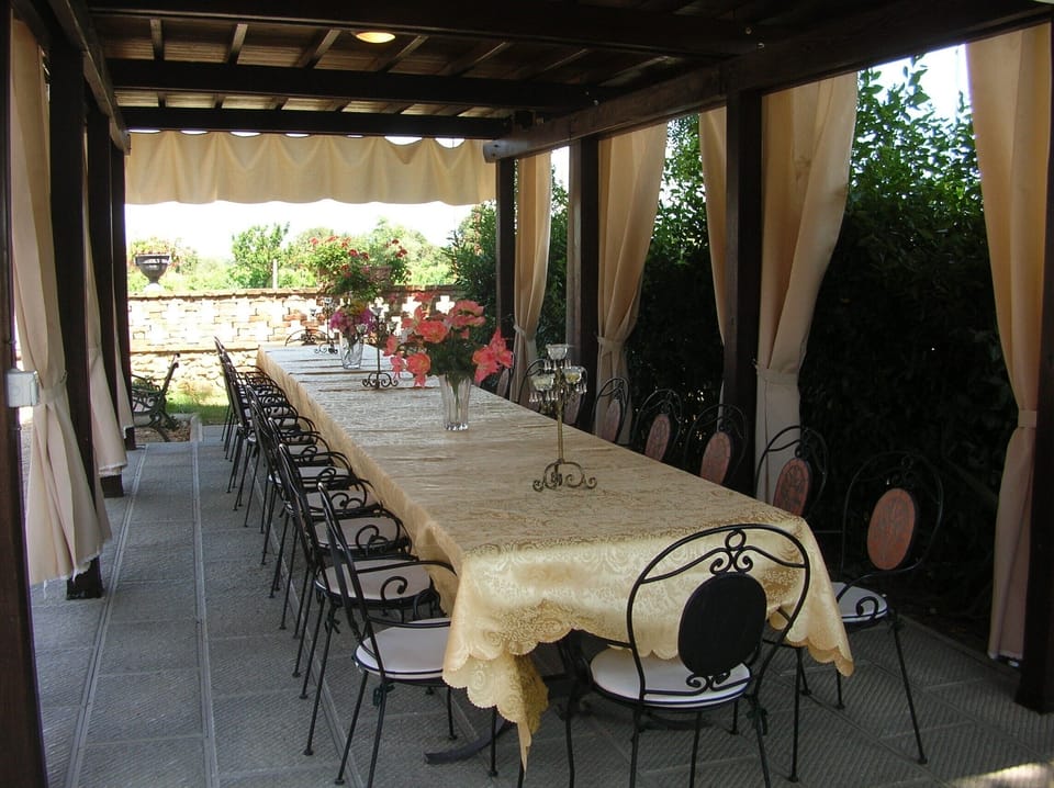 Outdoor banquet area