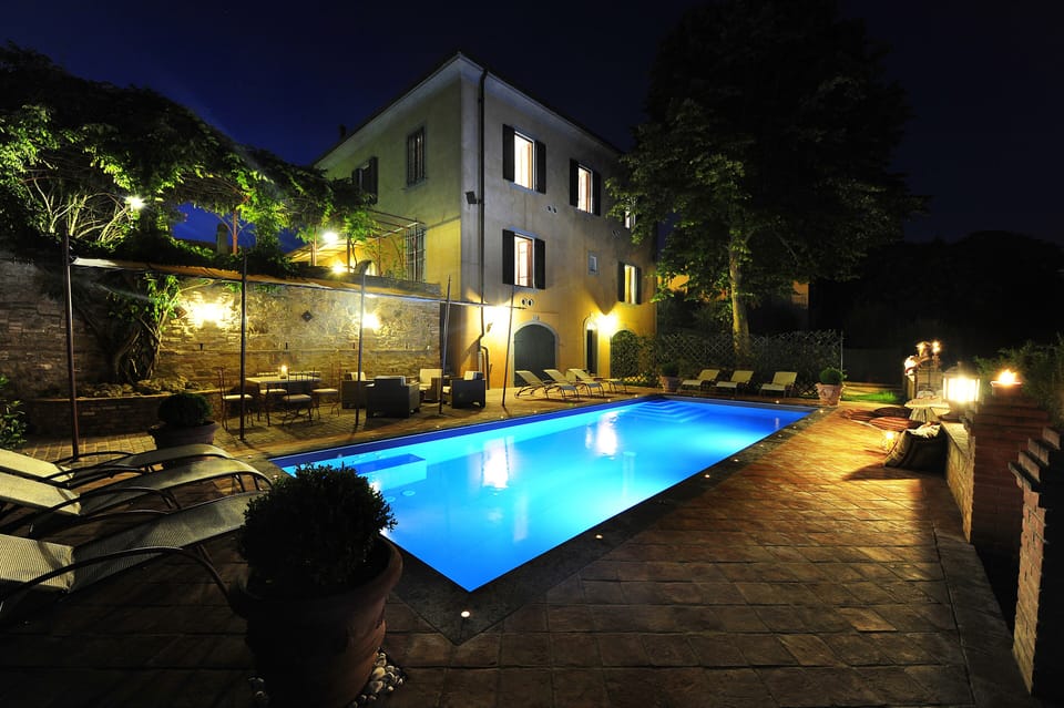 Main view of the villa (at night)