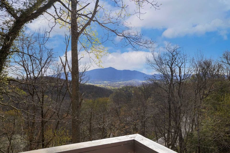 Spectacular View of Grandfather Mountain from the Deck