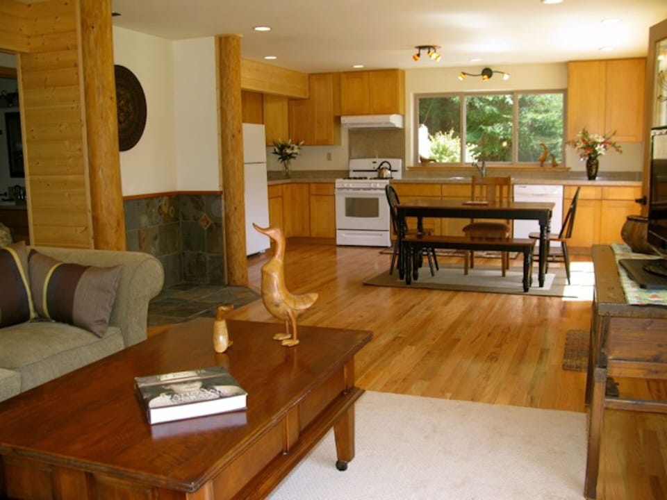Living and dining areas