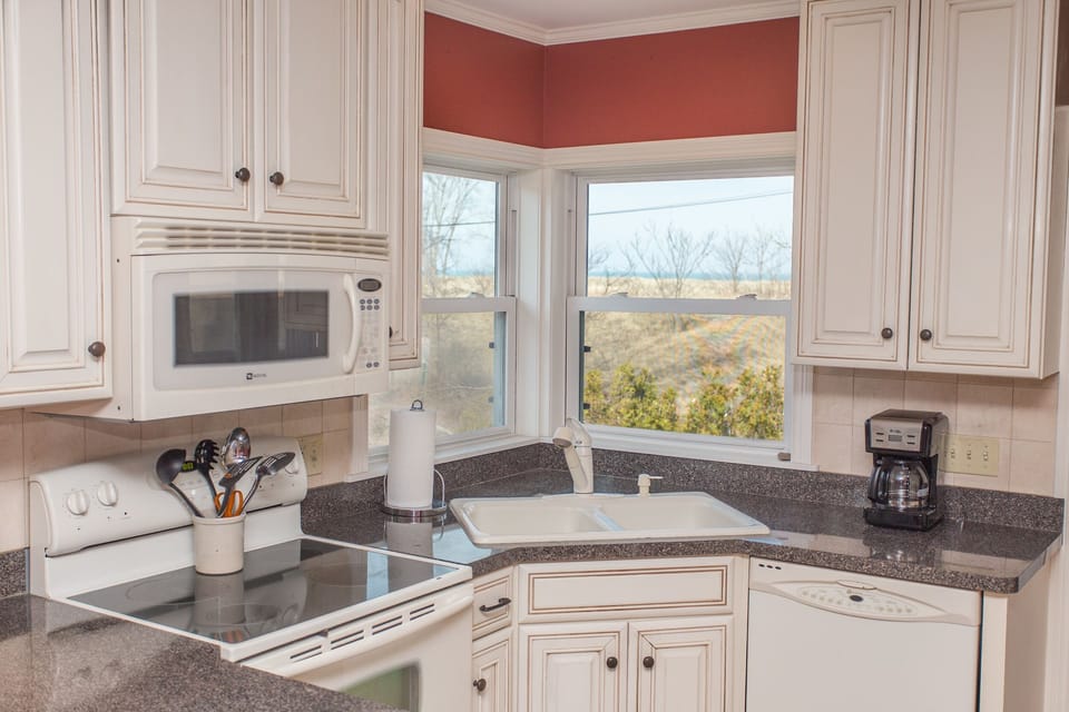 Bright kitchen with a beautiful view