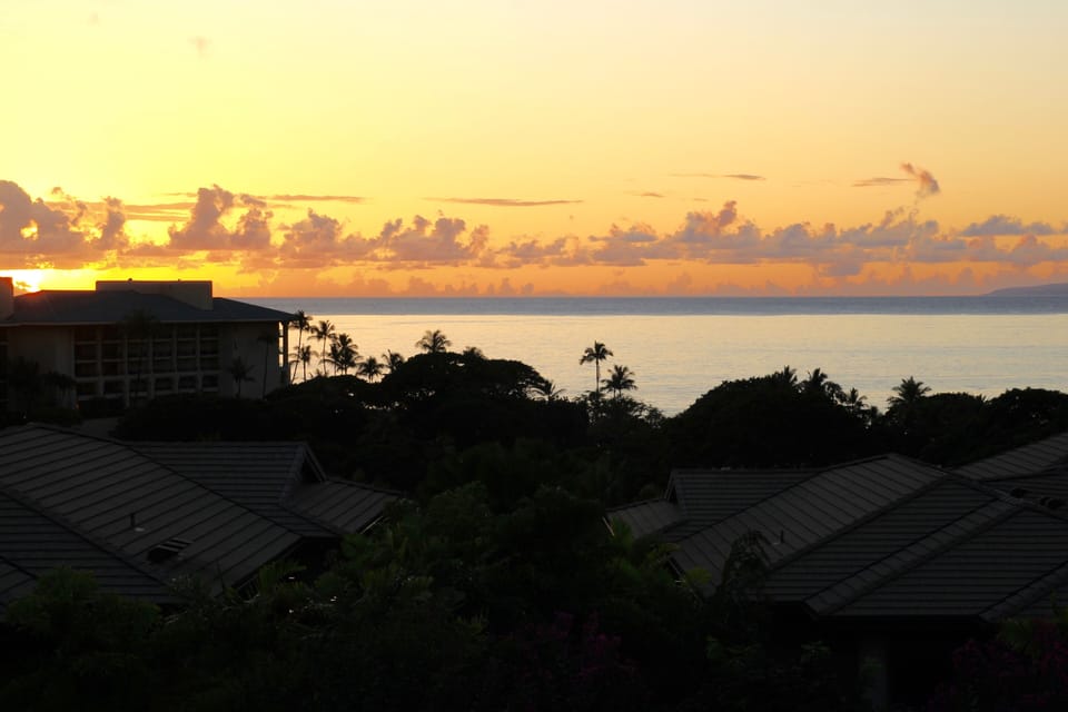 Sunset view from upper lanai