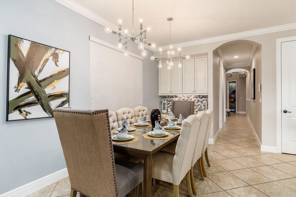 Eat a formal dinner in the dinning room with seating for 8