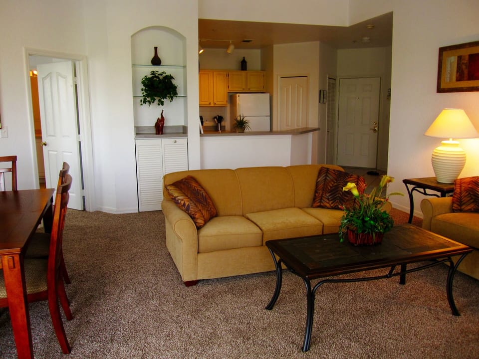 Queen size sofa sleeper is located in living room.