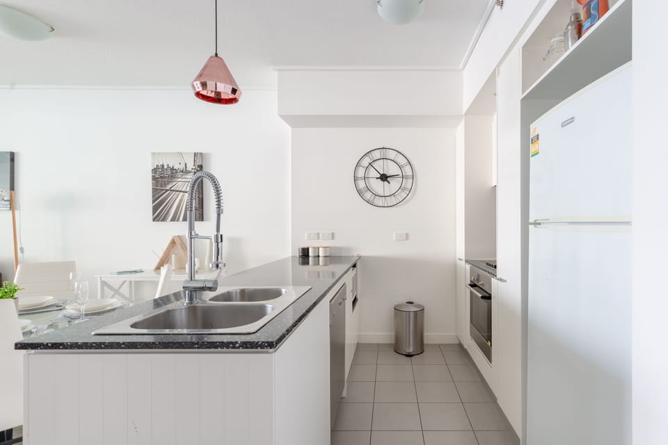 Premium Apartment, 2 Bedrooms, River View | Private kitchen | Full-size fridge, microwave, oven, stovetop