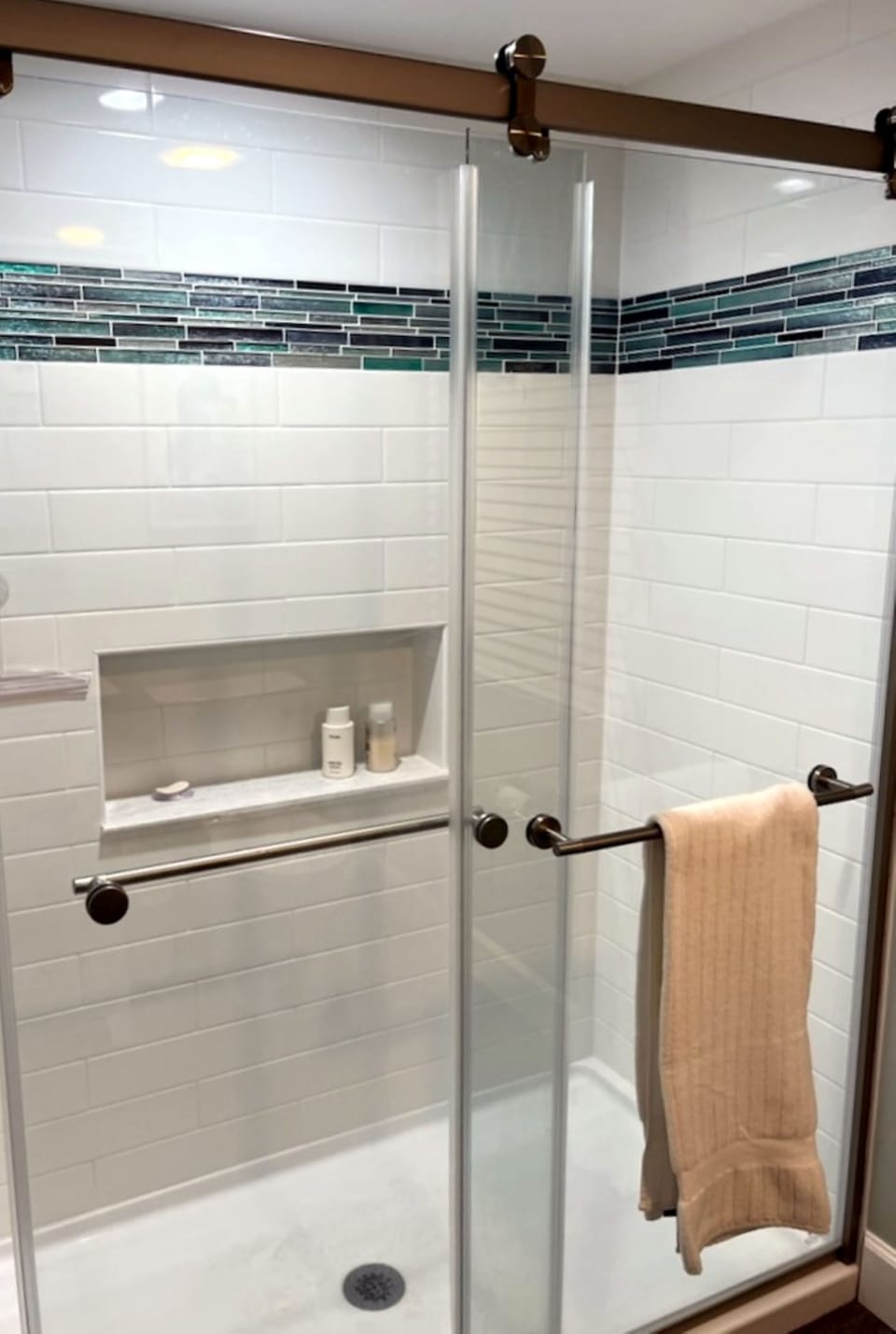 New walk in master shower