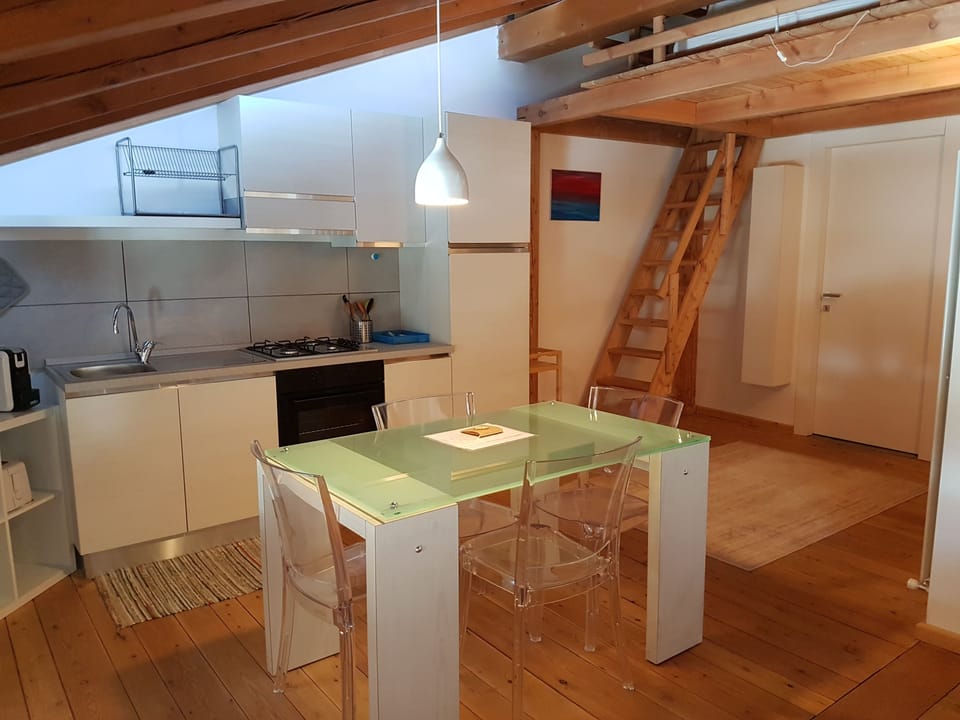 Classic Loft | Private kitchen | Coffee/tea maker, fridge, microwave (on request), stovetop