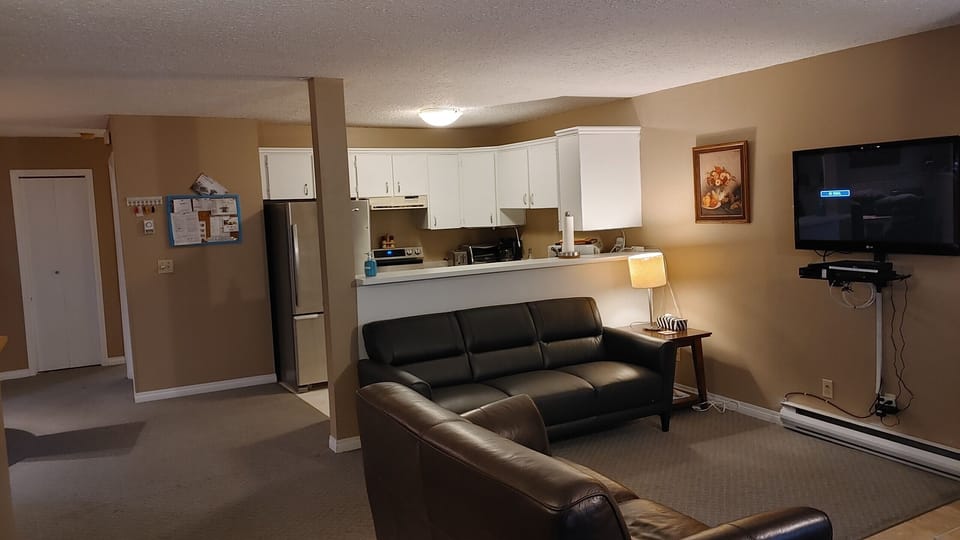 Living-Room leather sofa and love seat. HD Cable Tv with Netflix/Blueray Player 