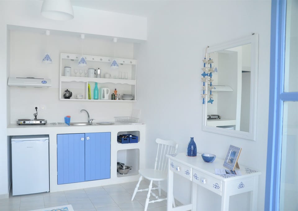 Apartment, Sea View (Maria) | Private kitchenette | Fridge, stovetop, espresso maker, coffee/tea maker