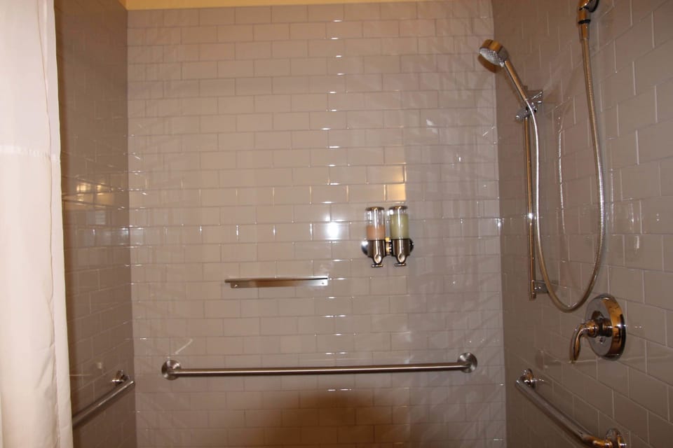Standard Room, 1 Queen Bed (#111) | Bathroom shower