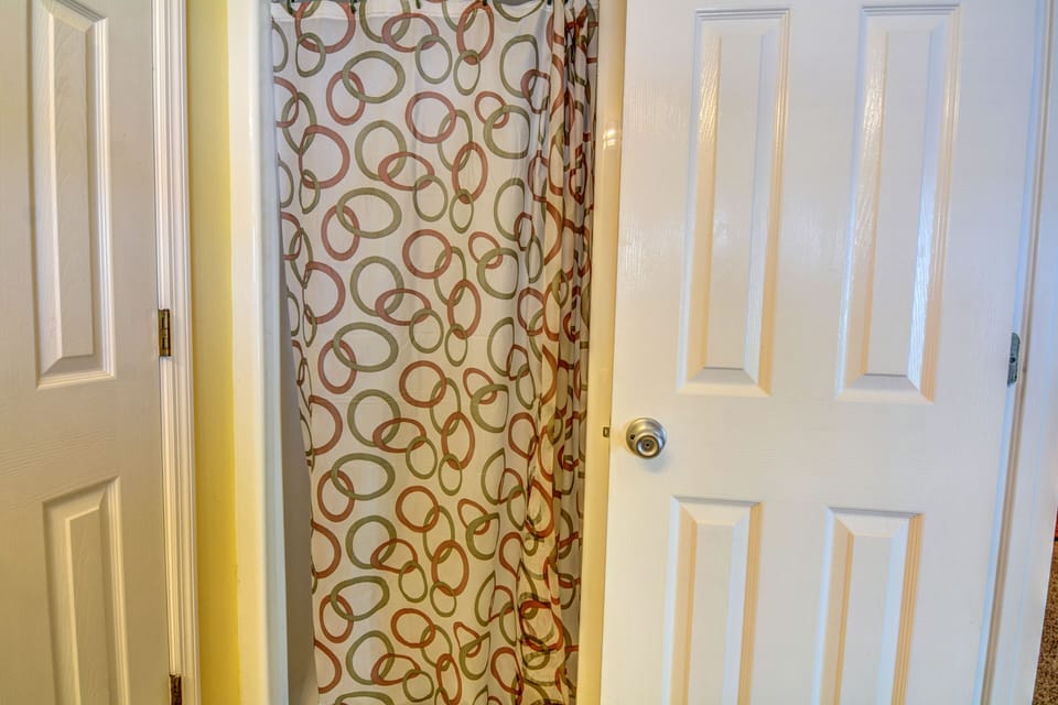 The shower in the Jack and Jill bathroom