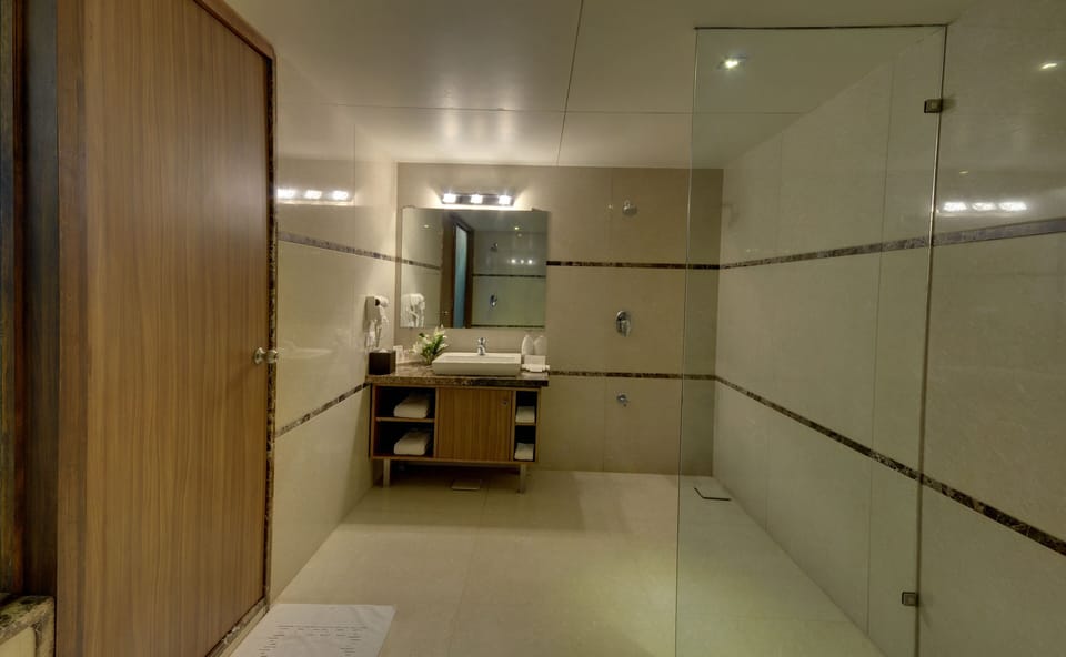 Suite | Bathroom | Shower, rainfall showerhead, free toiletries, hair dryer