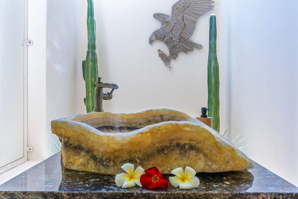 Guest bath quartz sink