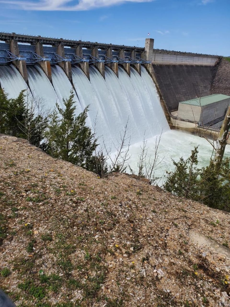 Table Rock Lake Dam all gates are open
