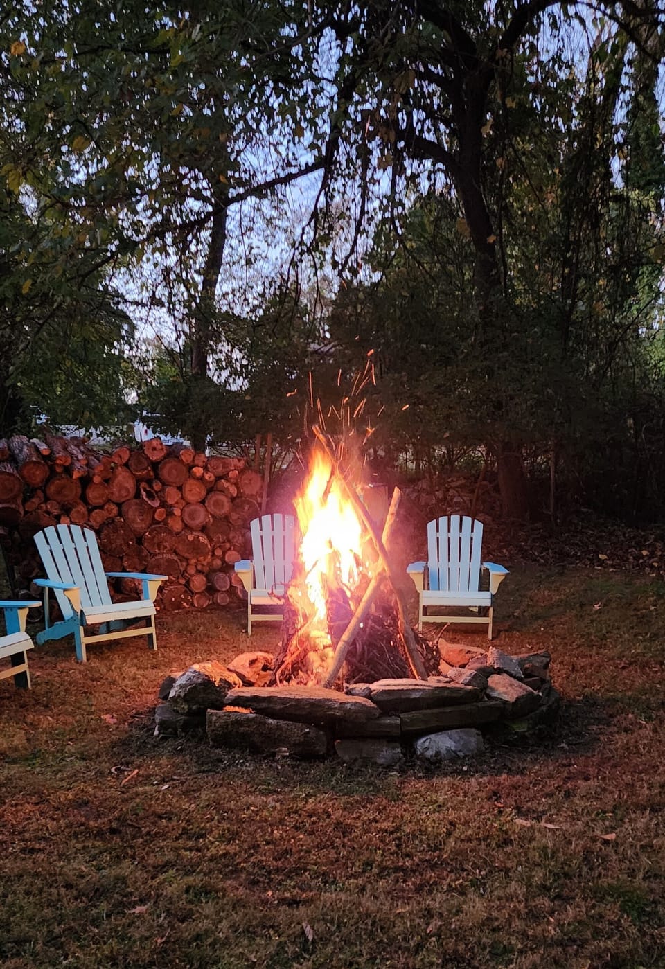 Fire-pit in the upper backyard.