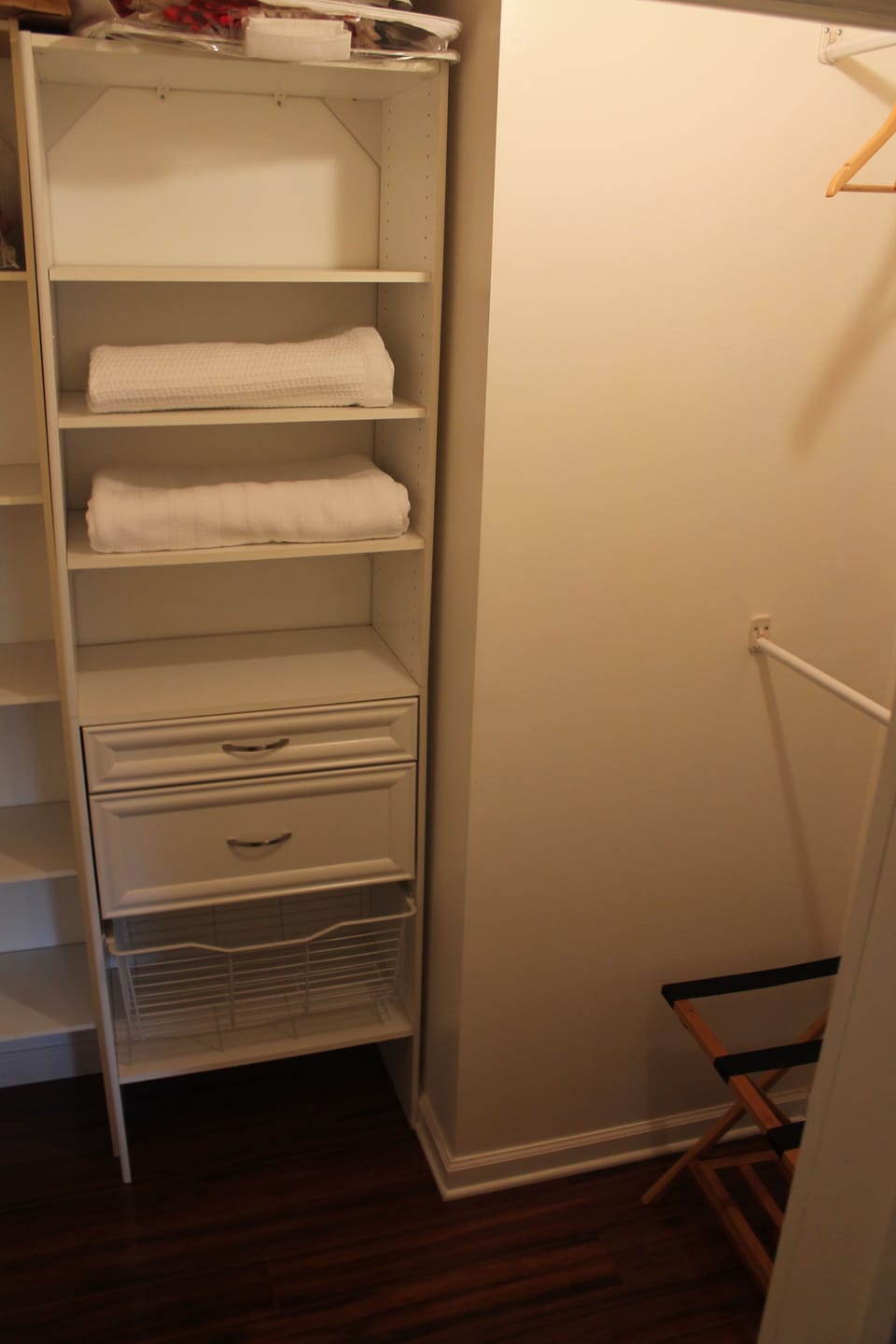 Walk-in closet in bedroom
