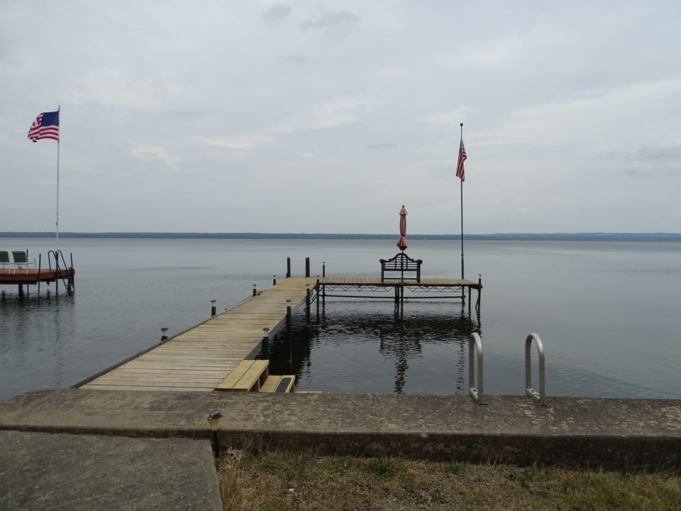 Stable dock for your boat or grab a chair and relax!