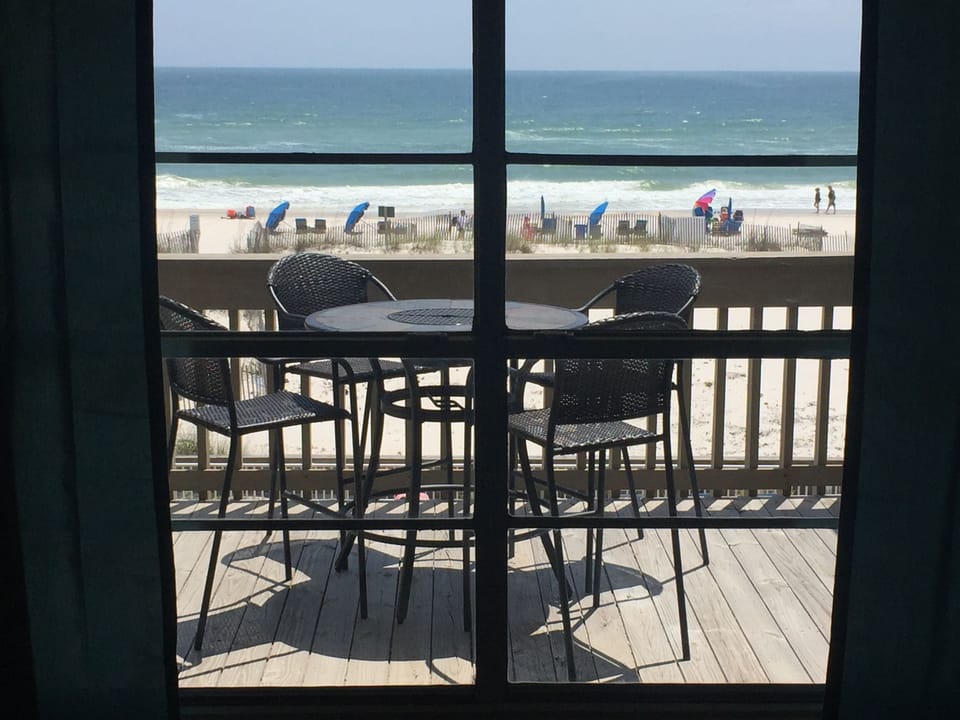View from within the condo from the dinette area