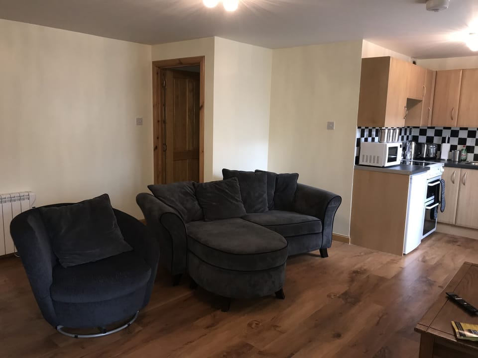 Deluxe Apartment, 2 Bedrooms | Living area | Flat-screen TV