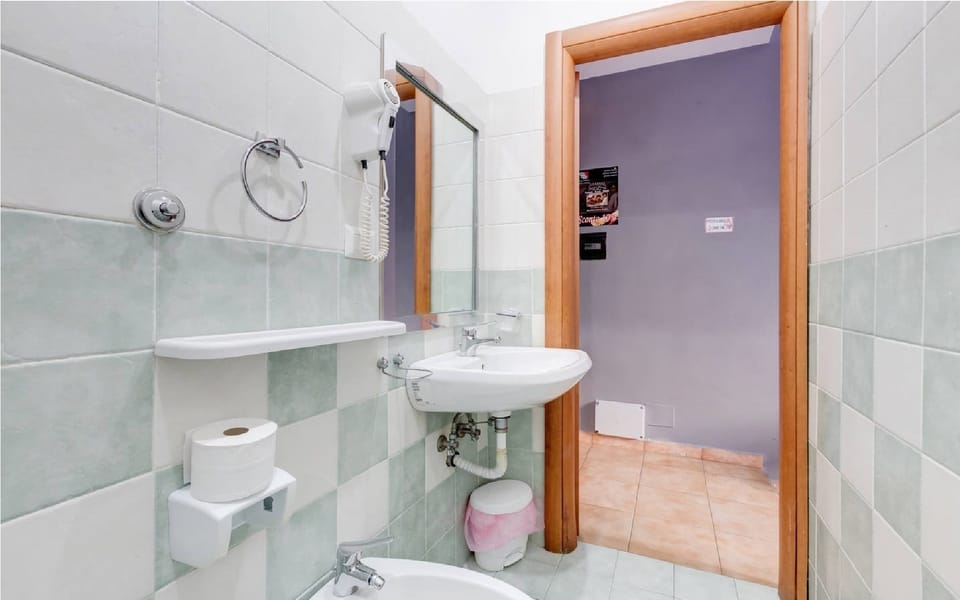 Shower, free toiletries, hair dryer, bidet