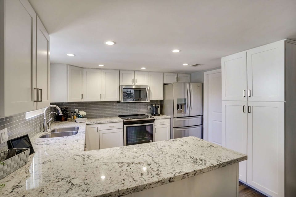 Plenty of space in the fridge and cabinets during your stay whether short or long