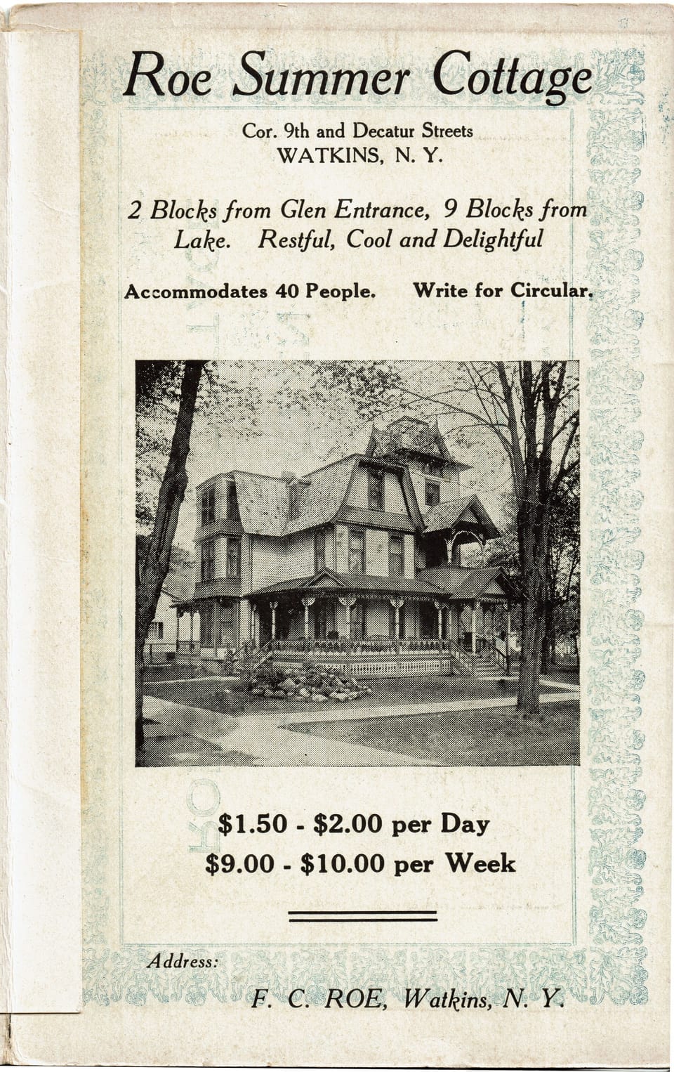 Original rental postcard