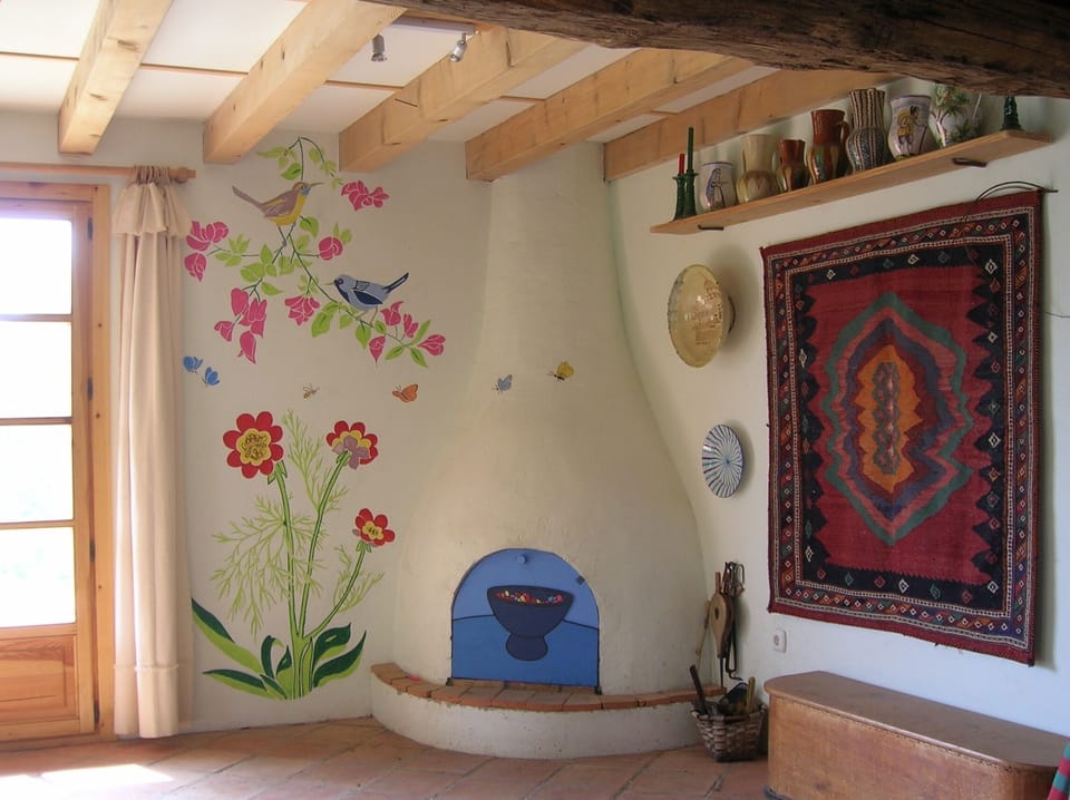 Downstairs fireplace