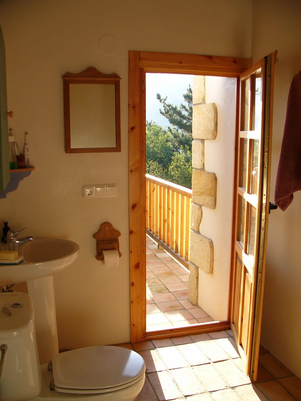 View out of the bathroom