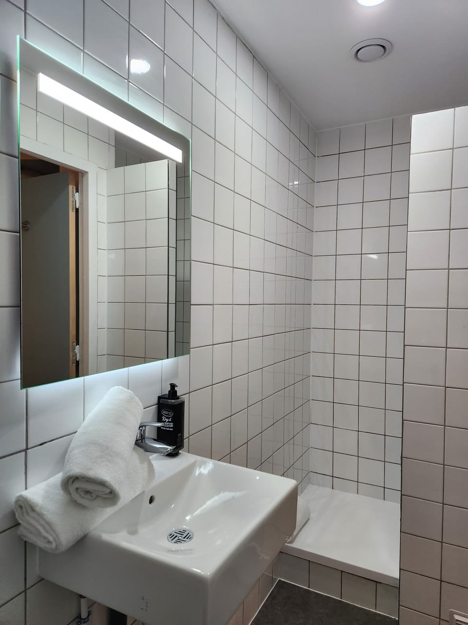 Double Room (Reboost) | Bathroom | Shower, eco-friendly toiletries, towels, soap