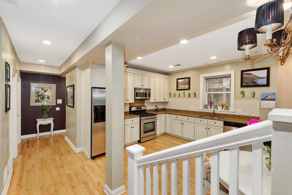 View from the front entrance landing. The open floor plan is great for families