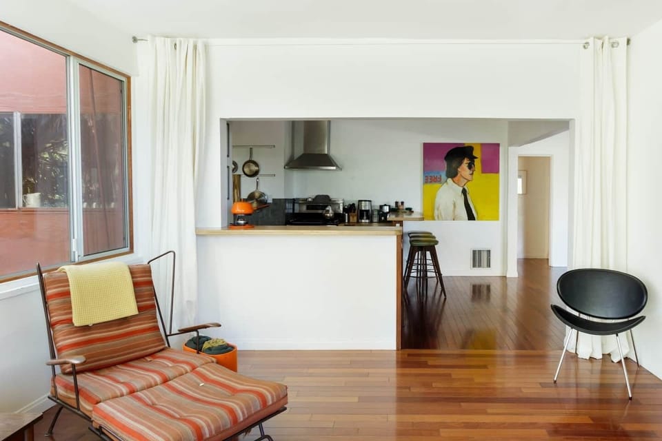 Kick your feet up on the Mid-Century vintage lounge chair.