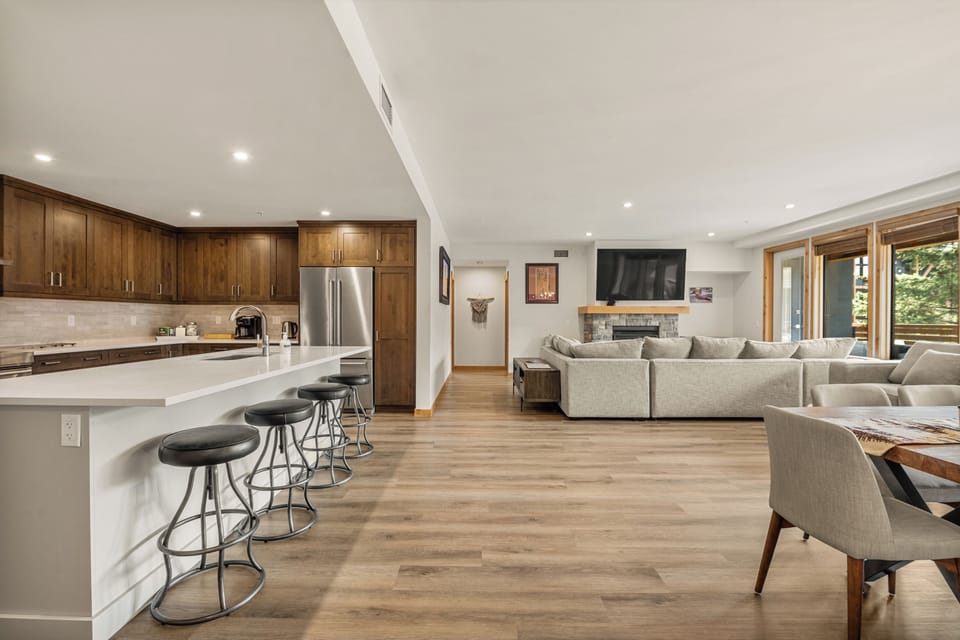Living room and kitchen, open design