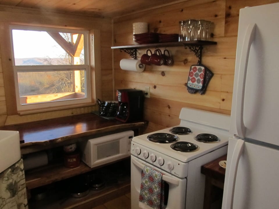 Everything in the kitchen is easy to locate and simple to use.