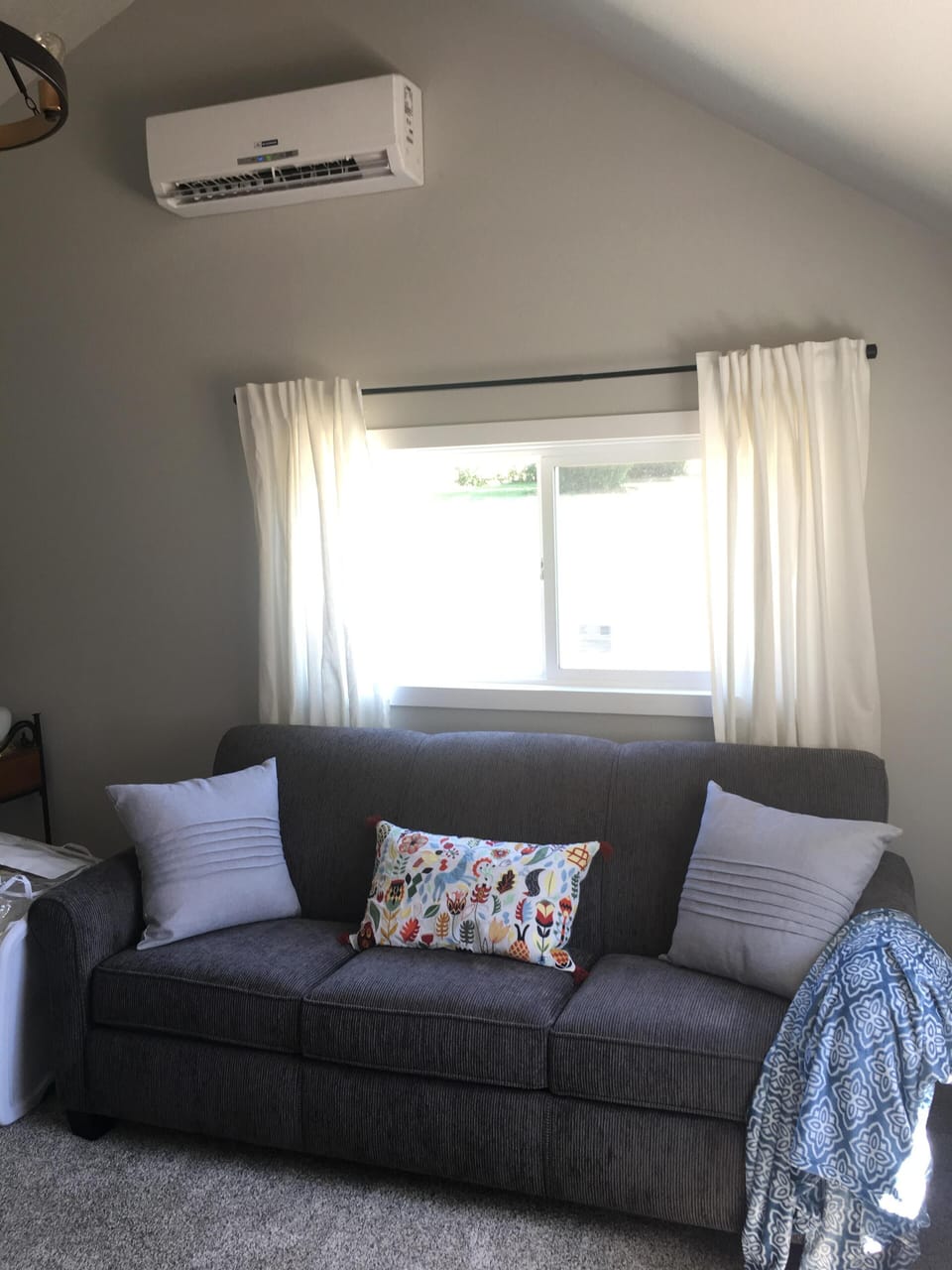 Living room area with queen sofa bed
