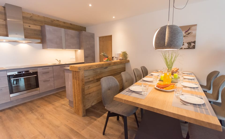 Dining area and kitchen area