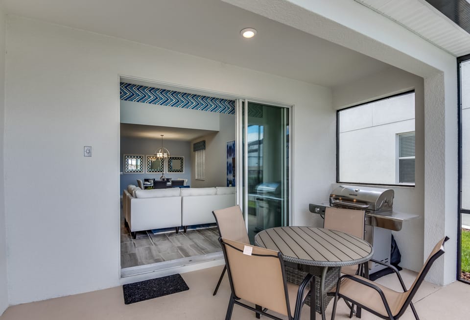 Enjoy the outdoors in style with our cozy and covered sitting space.