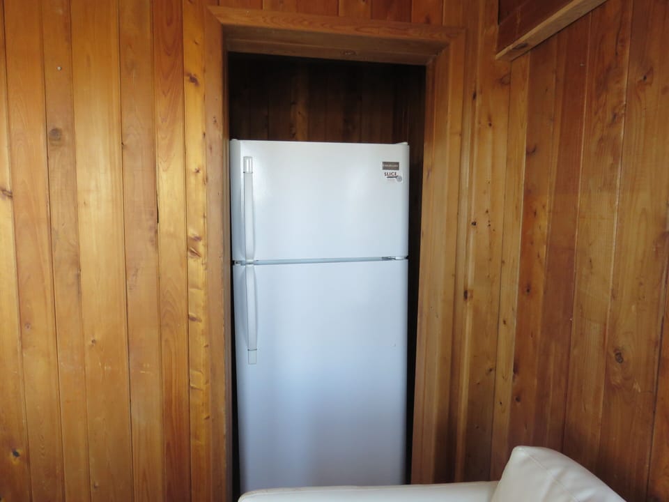 2nd fridge is located by the white sofa in sun room 