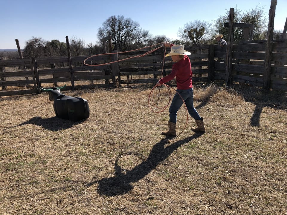 Learn or practice your roping skills! Behind the red barn.