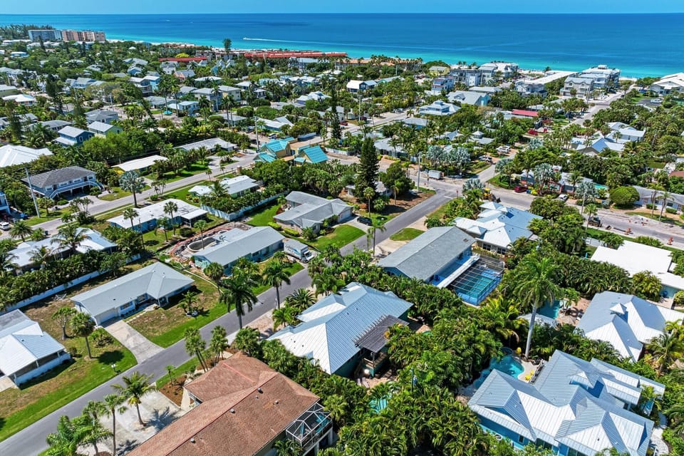 Overview of the property, showing the neighborhood around