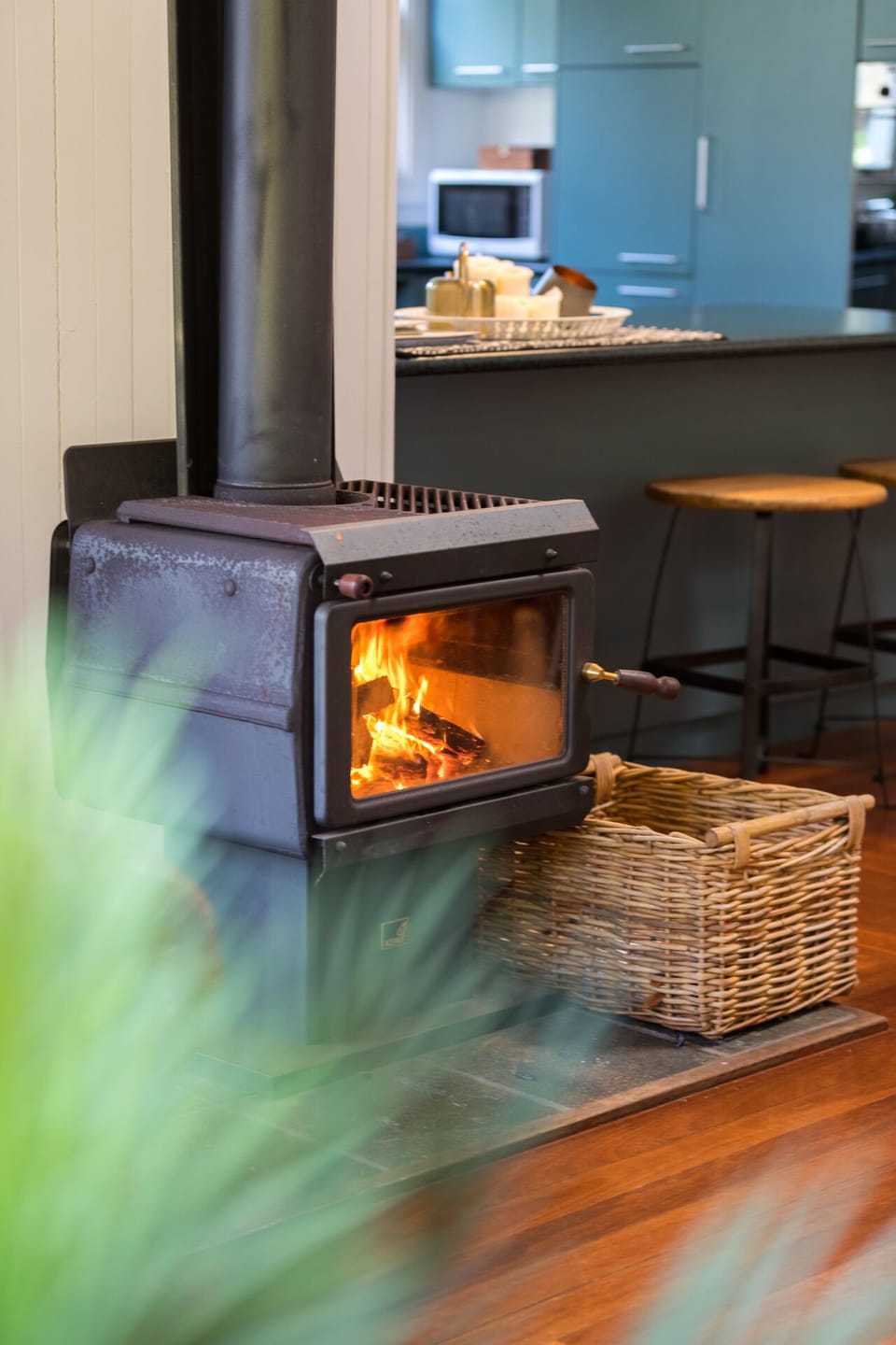Warm fireplace for winter