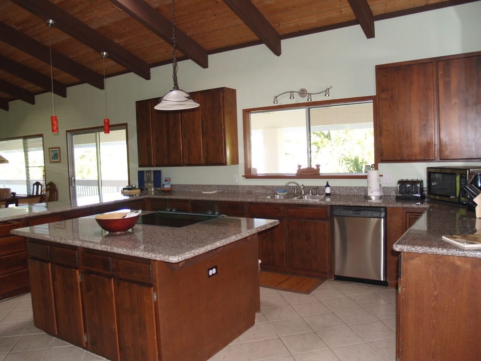 Kitchen with tons of counterspace and most things you want to cook your own meal