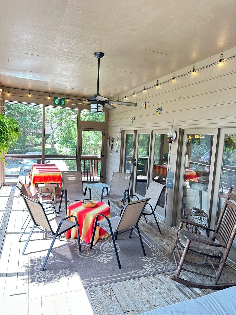 View of large screened porch from other end. Relax the day away!