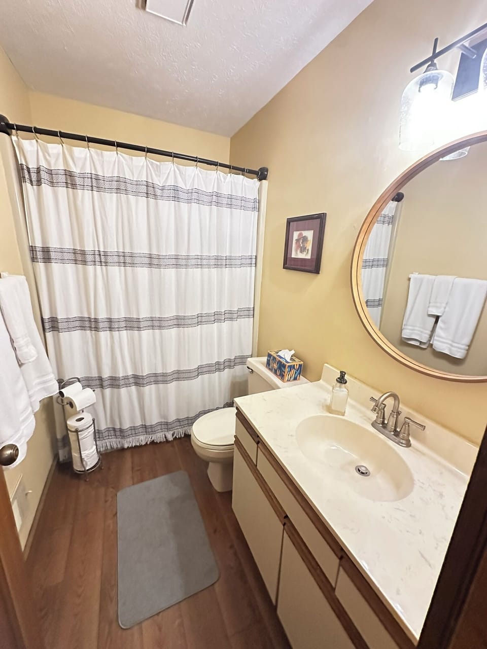 Full bath with tub shower