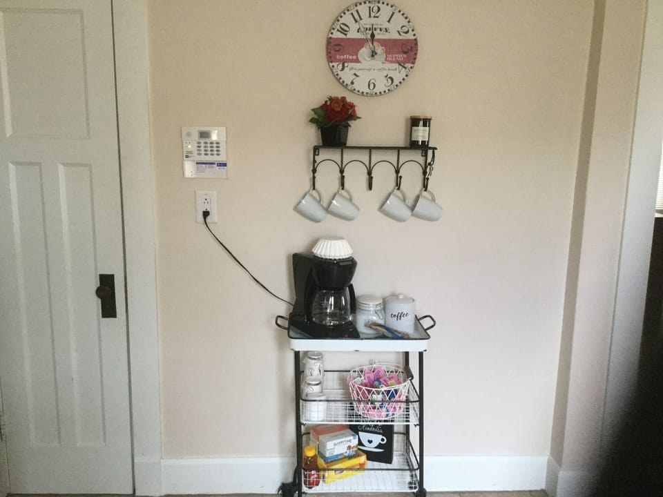 Put some pep in your step with complimentary coffee and tea with condiments