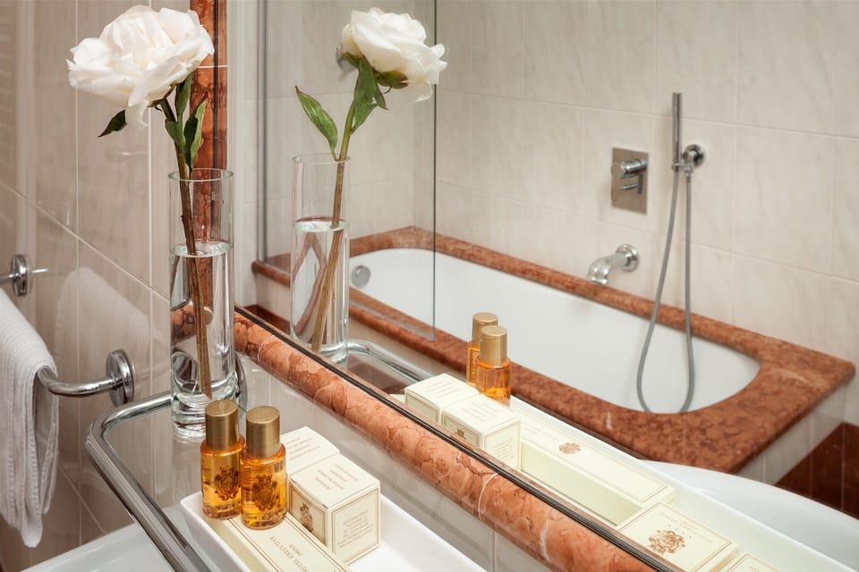 Shower, free toiletries, hair dryer, bathrobes