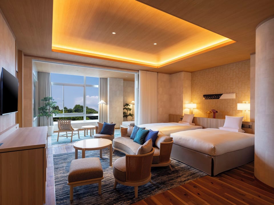 Deluxe Room, Non Smoking (With semi open-air hot spring bath) | In-room safe, desk, WiFi (free), bed sheets