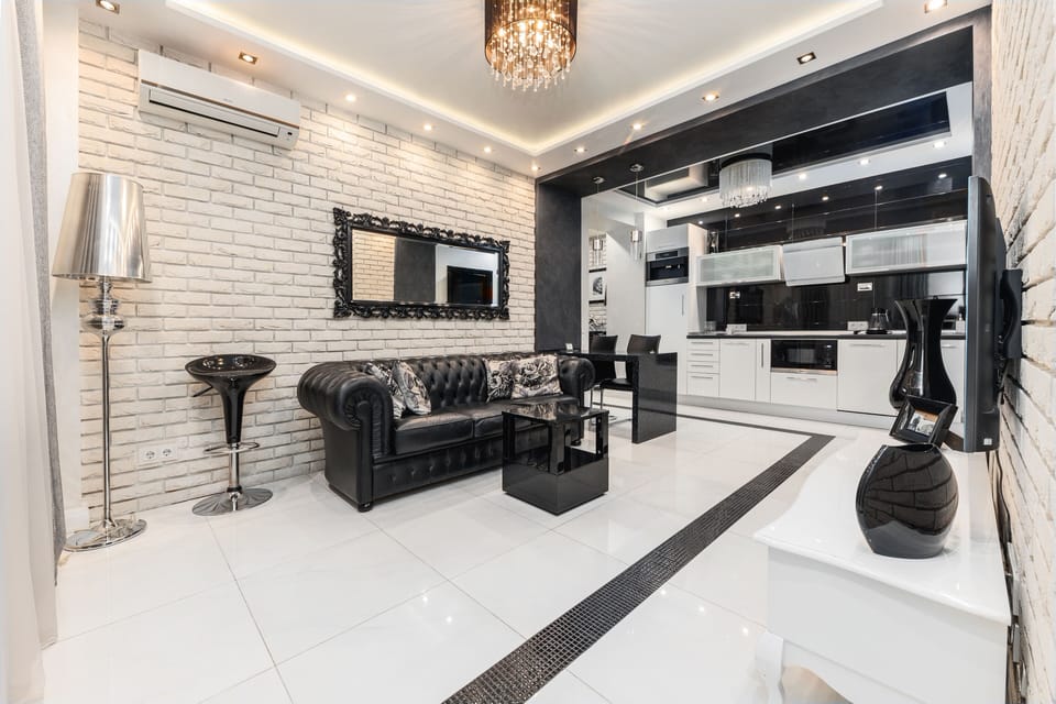 Luxury Apartment, 1 Bedroom (Lenina Street 11) | Living area | 42-inch flat-screen TV with cable channels, TV