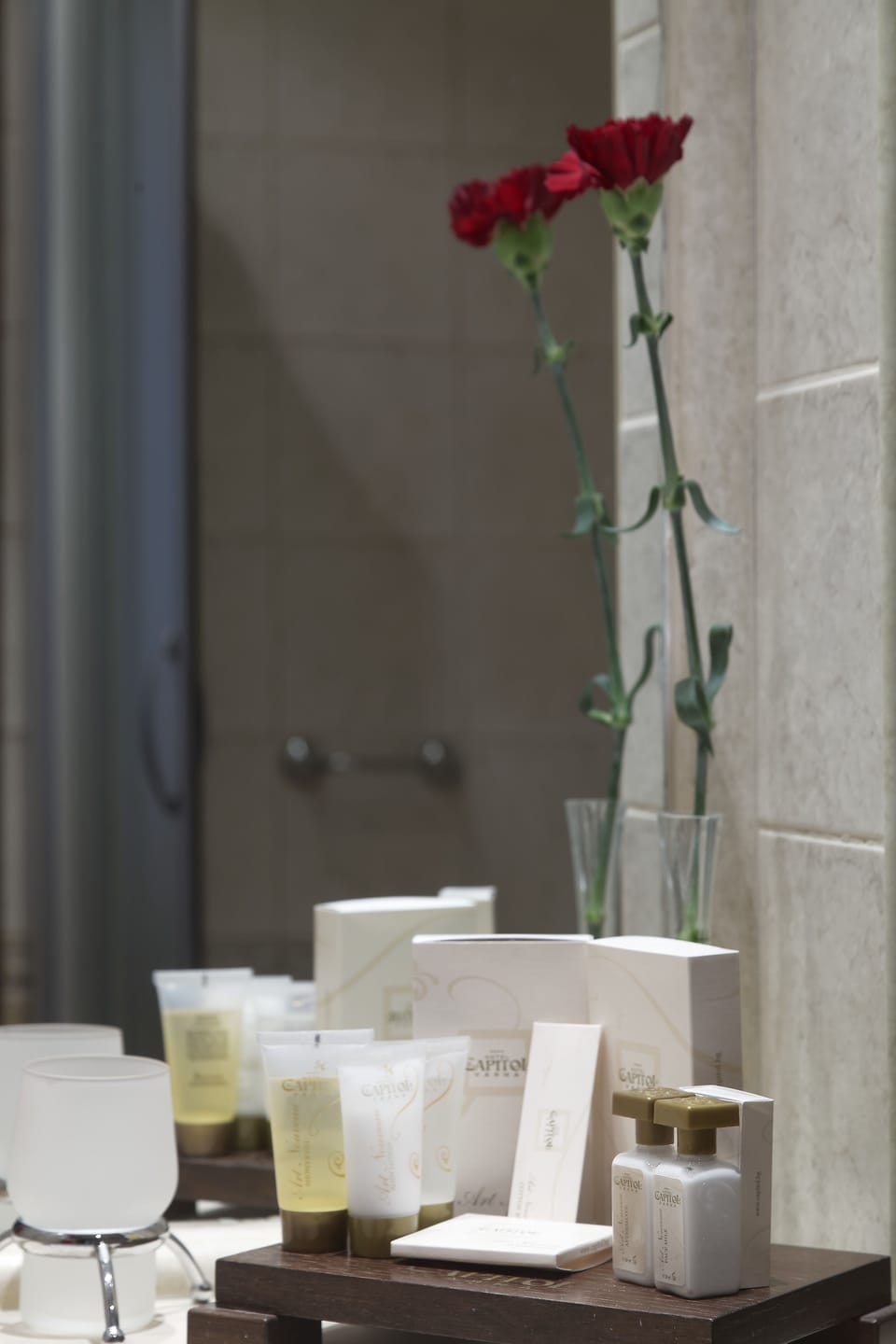 Free toiletries, bathrobes, towels