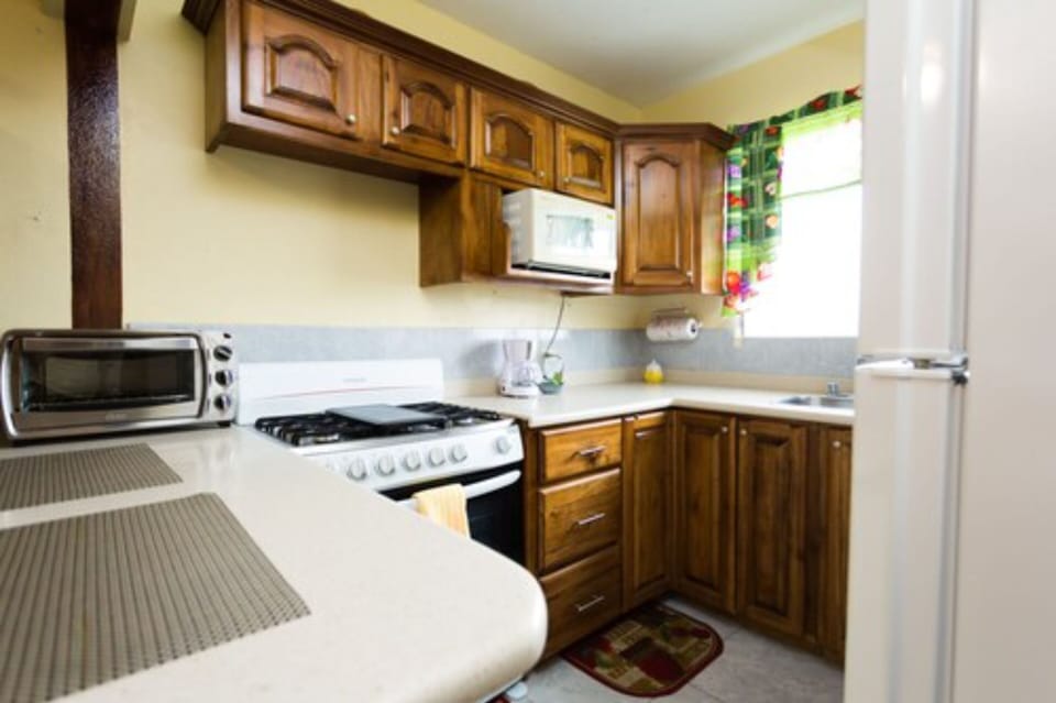 Executive Apartment, 1 Bedroom, Mountain View | Private kitchen | Full-size fridge, microwave, oven, stovetop
