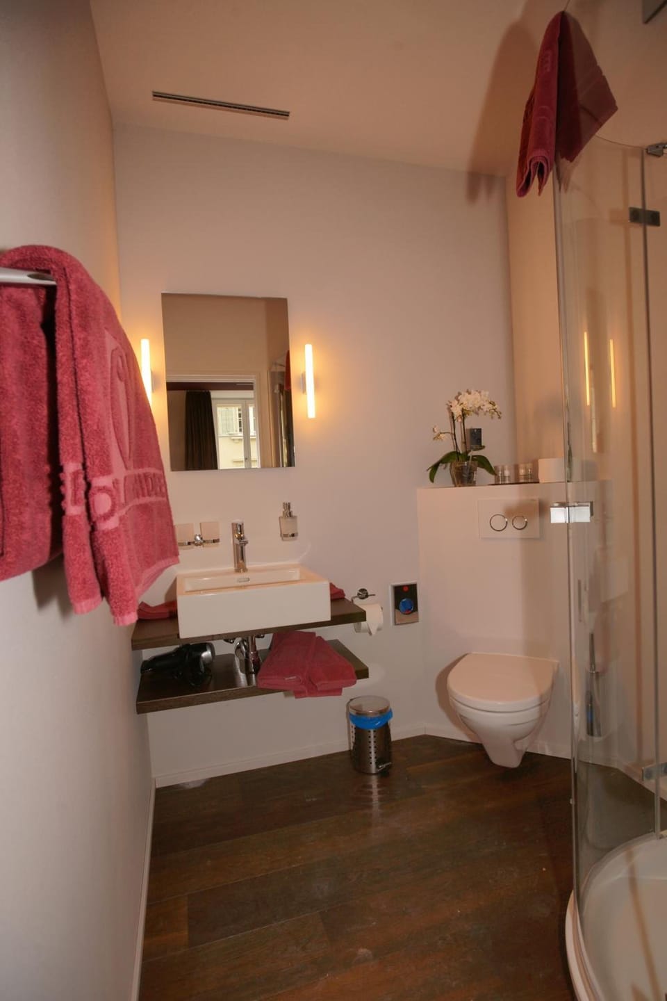 Shower, free toiletries, hair dryer, slippers